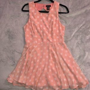 Pink polka dot dress